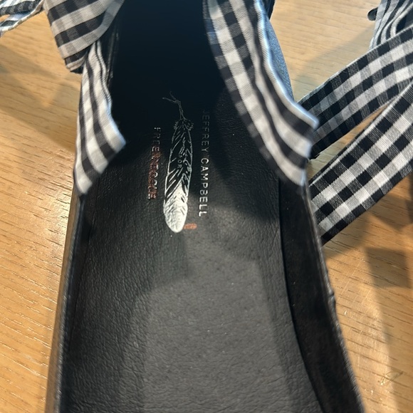 Free People Jeffrey Campbell That’s a wrap ballet flats black white gingham - Picture 6 of 9